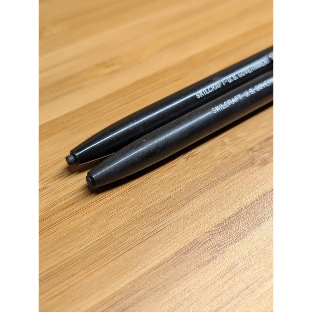 Vintage Skilcraft - US Government Black Marker/Grease Pencil Set Of 2 Lot Twist